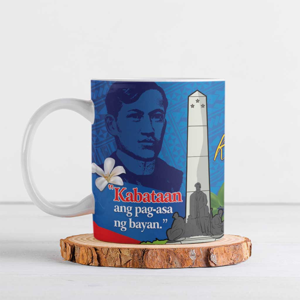 Philippines Rizal Day Ceramic Mug Filipino Motto Stella Polynesian Pattern - Wonder Print Shop