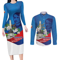 Philippines Rizal Day Couples Matching Long Sleeve Bodycon Dress and Long Sleeve Button Shirt Filipino Motto Stella Polynesian Pattern - Wonder Print Shop