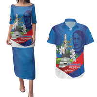 Philippines Rizal Day Couples Matching Puletasi and Hawaiian Shirt Filipino Motto Stella Polynesian Pattern - Wonder Print Shop