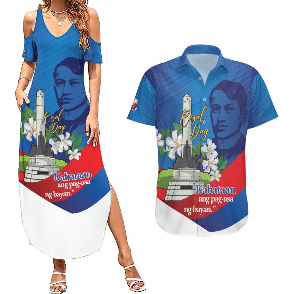 Philippines Rizal Day Couples Matching Summer Maxi Dress and Hawaiian Shirt Filipino Motto Stella Polynesian Pattern - Wonder Print Shop