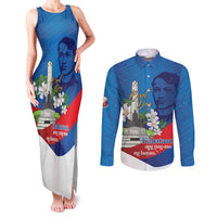 Philippines Rizal Day Couples Matching Tank Maxi Dress and Long Sleeve Button Shirt Filipino Motto Stella Polynesian Pattern - Wonder Print Shop