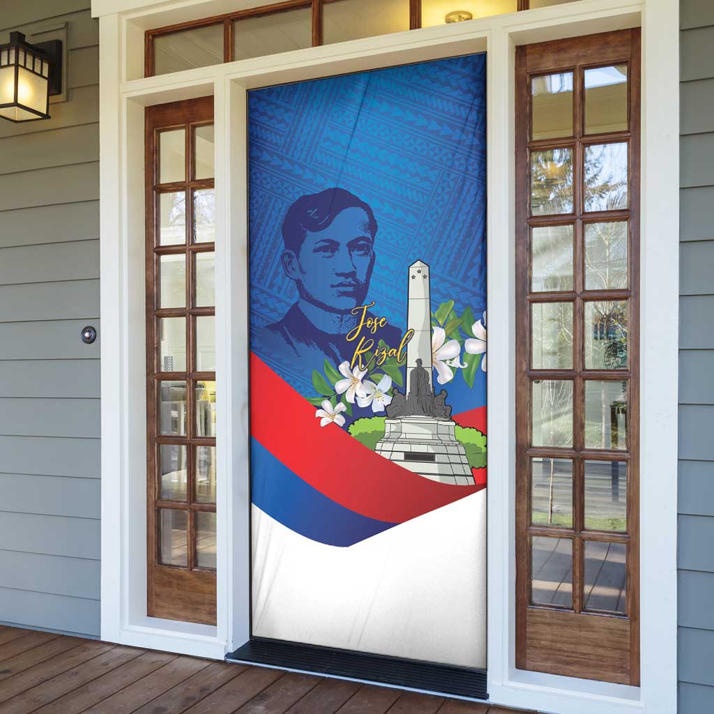 Philippines Rizal Day Door Cover Filipino Motto Stella Polynesian Pattern - Wonder Print Shop