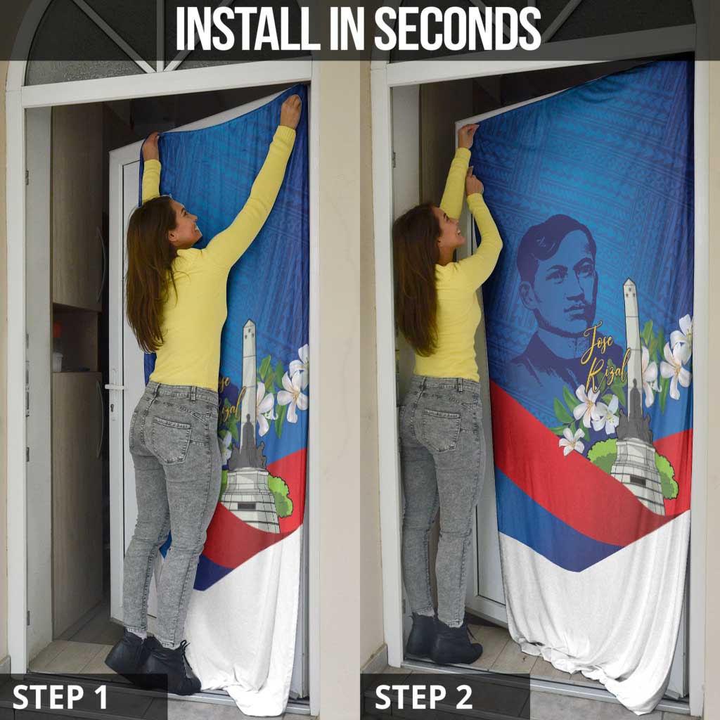 Philippines Rizal Day Door Cover Filipino Motto Stella Polynesian Pattern - Wonder Print Shop