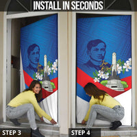 Philippines Rizal Day Door Cover Filipino Motto Stella Polynesian Pattern - Wonder Print Shop