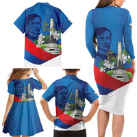 Philippines Rizal Day Family Matching Long Sleeve Bodycon Dress and Hawaiian Shirt Filipino Motto Stella Polynesian Pattern - Wonder Print Shop