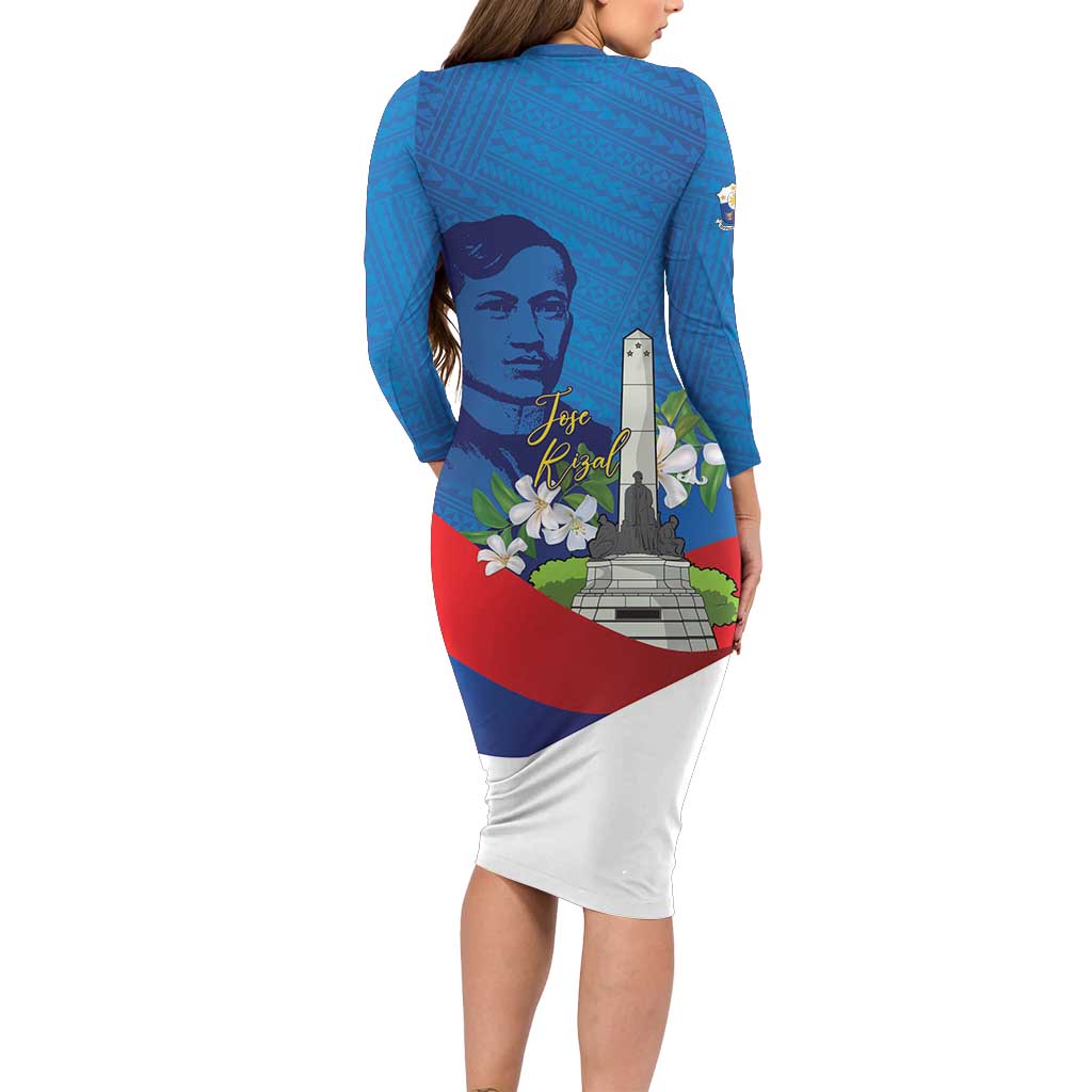 Philippines Rizal Day Family Matching Long Sleeve Bodycon Dress and Hawaiian Shirt Filipino Motto Stella Polynesian Pattern - Wonder Print Shop