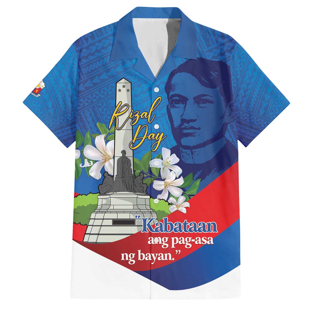 Philippines Rizal Day Family Matching Off The Shoulder Long Sleeve Dress and Hawaiian Shirt Filipino Motto Stella Polynesian Pattern - Wonder Print Shop