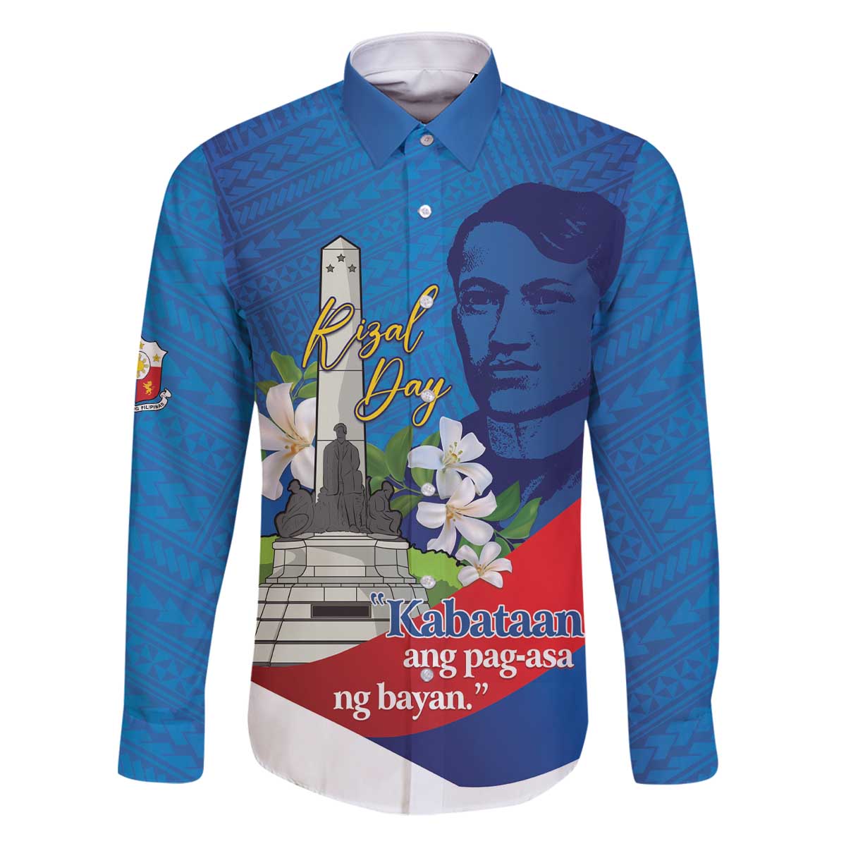 Philippines Rizal Day Family Matching Off The Shoulder Long Sleeve Dress and Hawaiian Shirt Filipino Motto Stella Polynesian Pattern - Wonder Print Shop