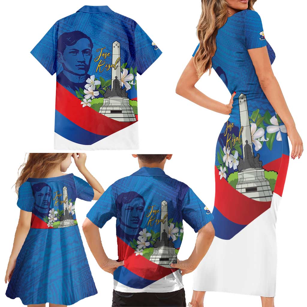 Philippines Rizal Day Family Matching Short Sleeve Bodycon Dress and Hawaiian Shirt Filipino Motto Stella Polynesian Pattern - Wonder Print Shop
