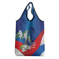 Philippines Rizal Day Grocery Bag Filipino Motto Stella Polynesian Pattern - Wonder Print Shop