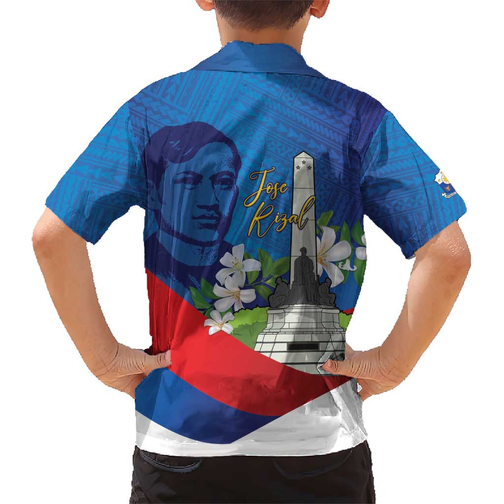 Philippines Rizal Day Kid Hawaiian Shirt Filipino Motto Stella Polynesian Pattern - Wonder Print Shop