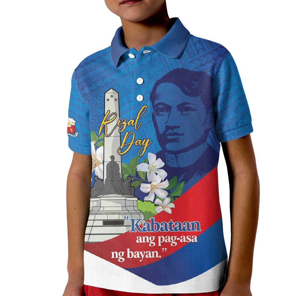 Philippines Rizal Day Kid Polo Shirt Filipino Motto Stella Polynesian Pattern - Wonder Print Shop