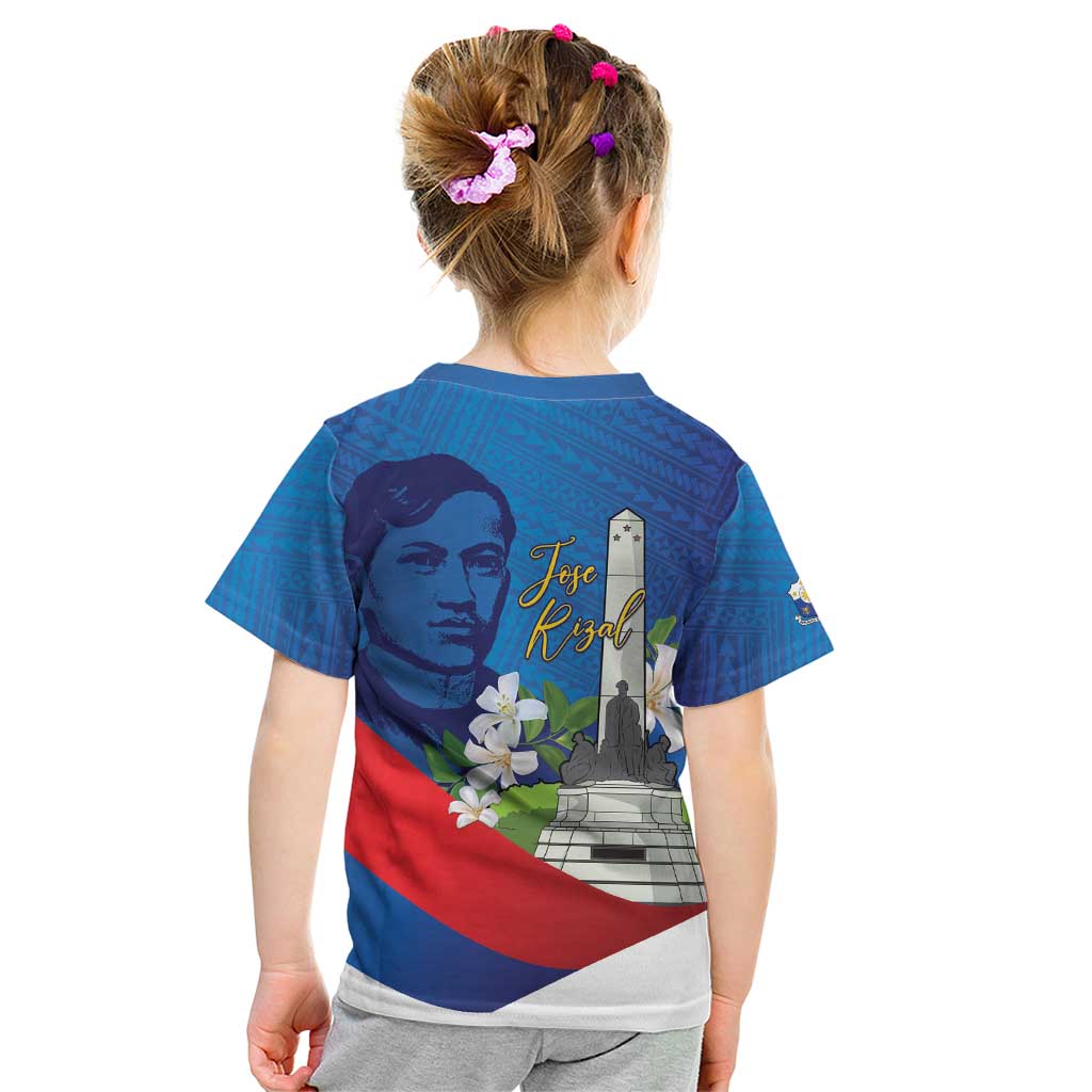 Philippines Rizal Day Kid T Shirt Filipino Motto Stella Polynesian Pattern - Wonder Print Shop