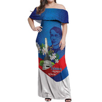 Philippines Rizal Day Off Shoulder Maxi Dress Filipino Motto Stella Polynesian Pattern - Wonder Print Shop