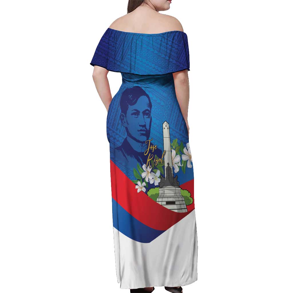 Philippines Rizal Day Off Shoulder Maxi Dress Filipino Motto Stella Polynesian Pattern - Wonder Print Shop