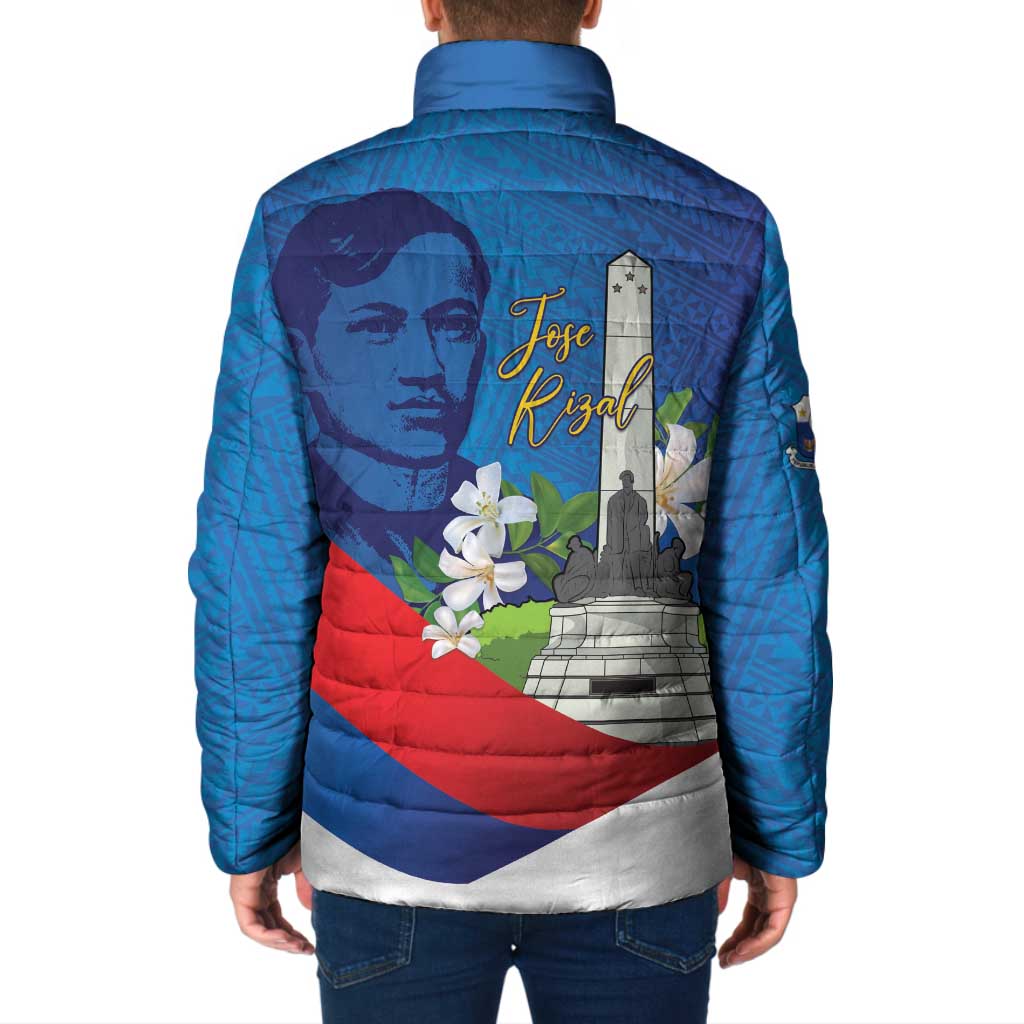 Philippines Rizal Day Padded Jacket Filipino Motto Stella Polynesian Pattern - Wonder Print Shop