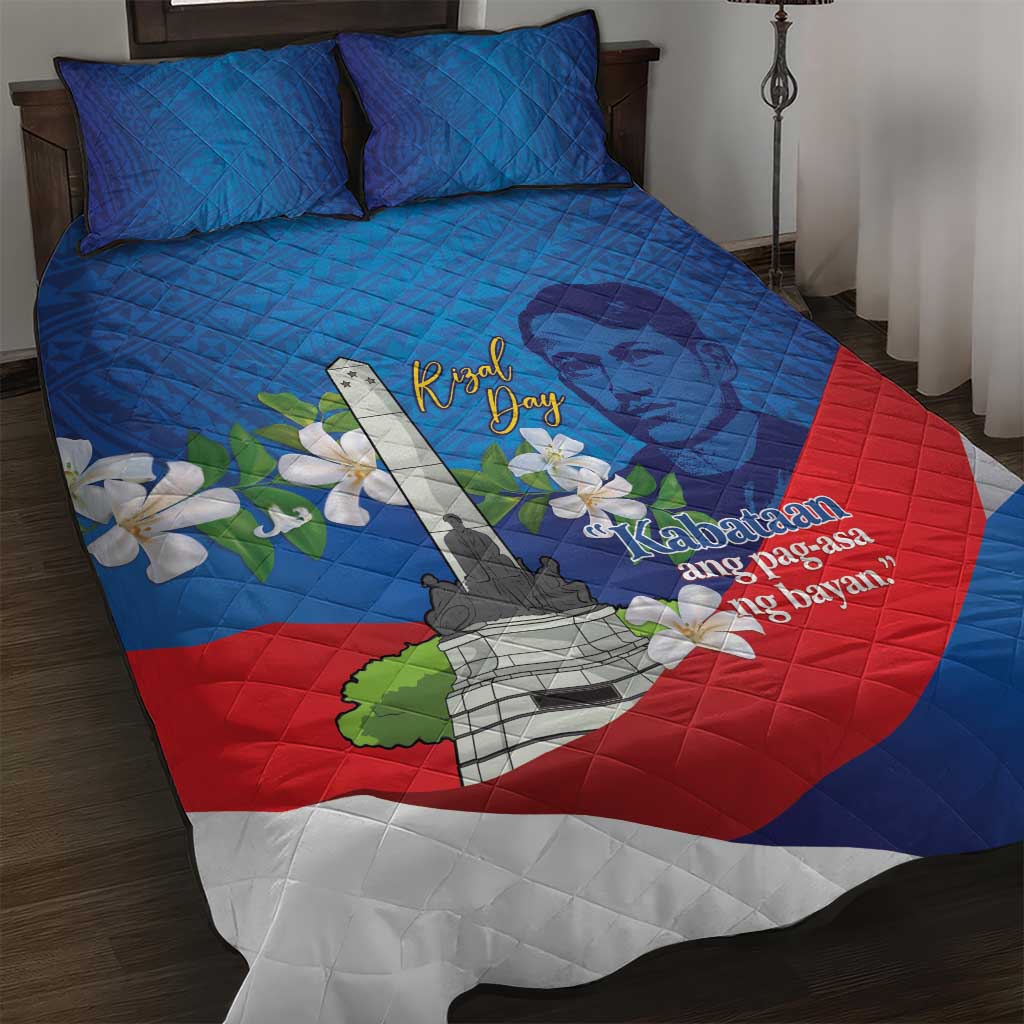 Philippines Rizal Day Quilt Bed Set Filipino Motto Stella Polynesian Pattern - Wonder Print Shop