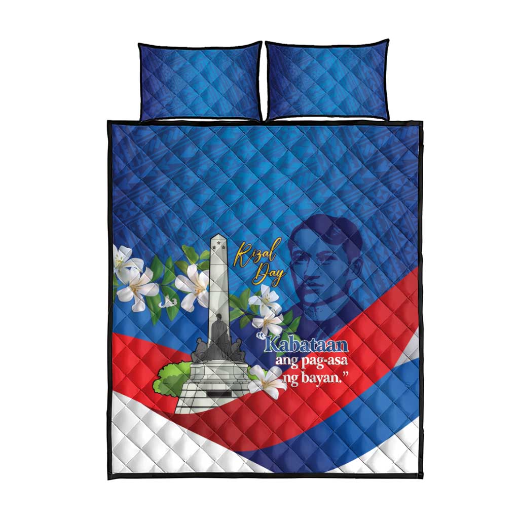 Philippines Rizal Day Quilt Bed Set Filipino Motto Stella Polynesian Pattern - Wonder Print Shop