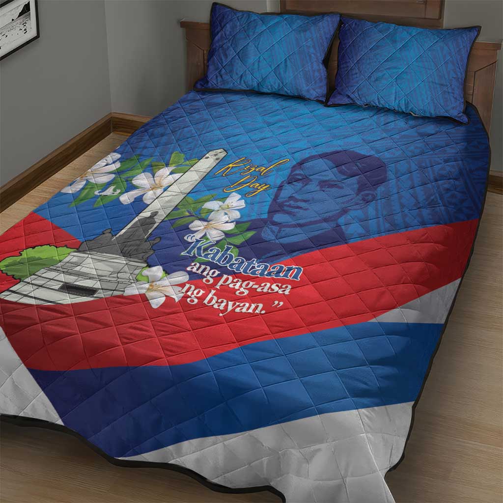 Philippines Rizal Day Quilt Bed Set Filipino Motto Stella Polynesian Pattern - Wonder Print Shop