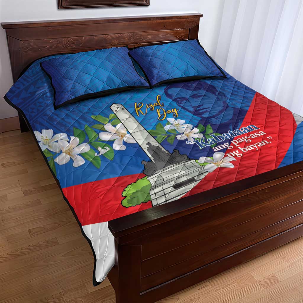 Philippines Rizal Day Quilt Bed Set Filipino Motto Stella Polynesian Pattern - Wonder Print Shop