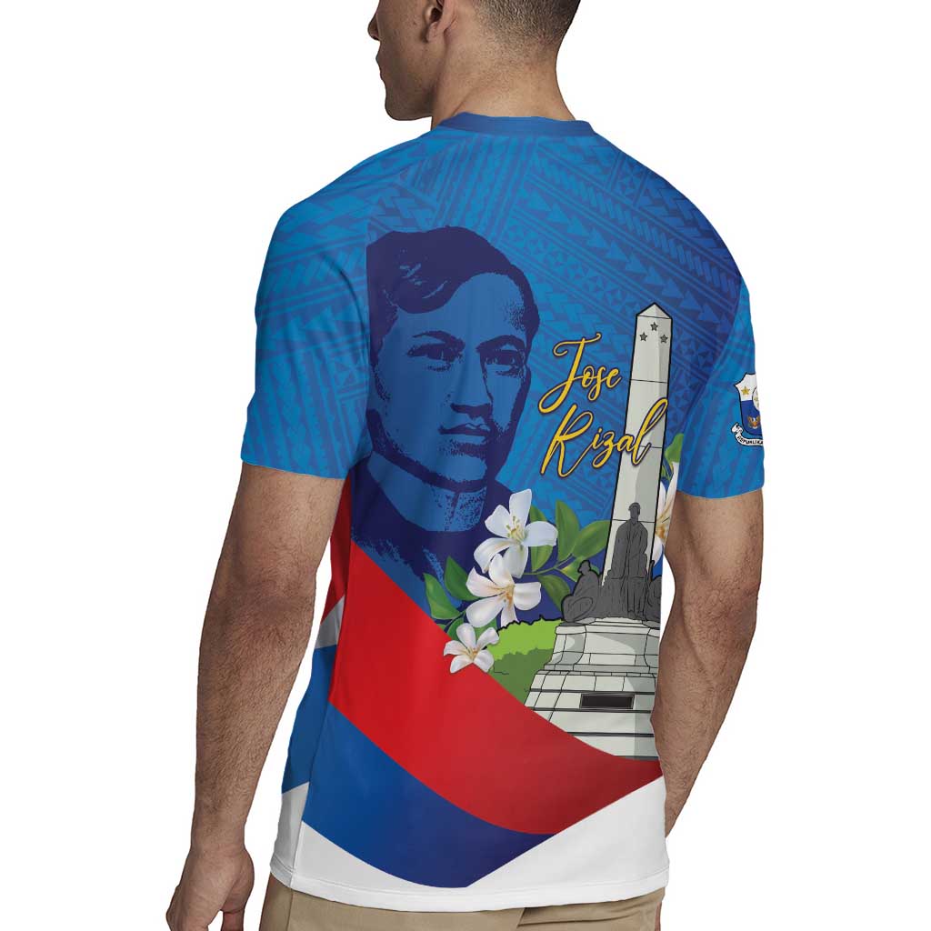 Philippines Rizal Day Rugby Jersey Filipino Motto Stella Polynesian Pattern - Wonder Print Shop
