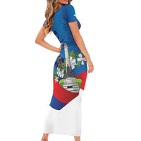 Philippines Rizal Day Short Sleeve Bodycon Dress Filipino Motto Stella Polynesian Pattern - Wonder Print Shop