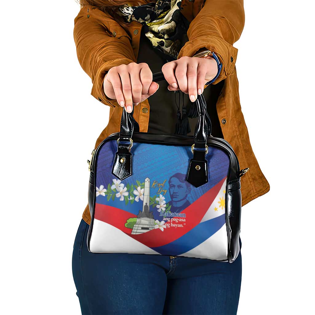 Philippines Rizal Day Shoulder Handbag Filipino Motto Stella Polynesian Pattern - Wonder Print Shop