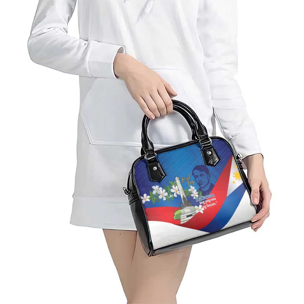 Philippines Rizal Day Shoulder Handbag Filipino Motto Stella Polynesian Pattern - Wonder Print Shop