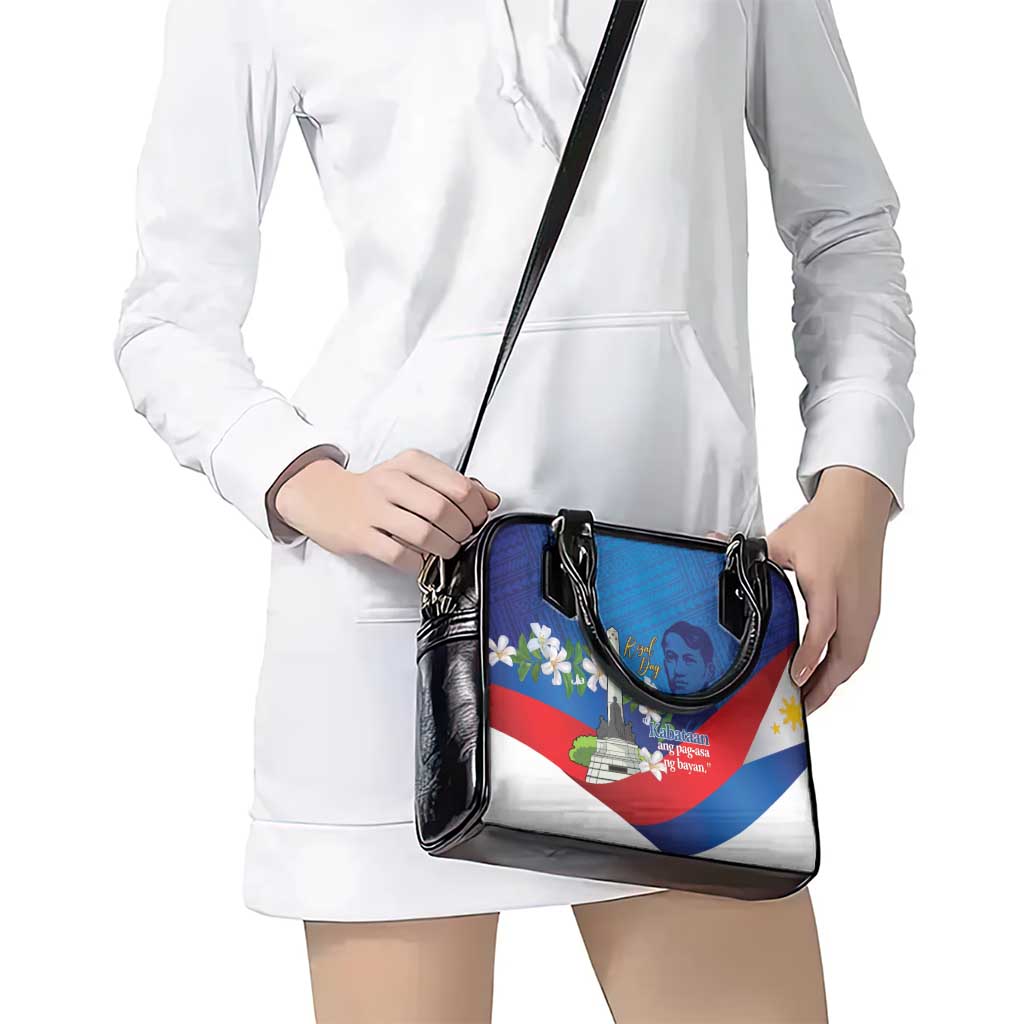 Philippines Rizal Day Shoulder Handbag Filipino Motto Stella Polynesian Pattern - Wonder Print Shop
