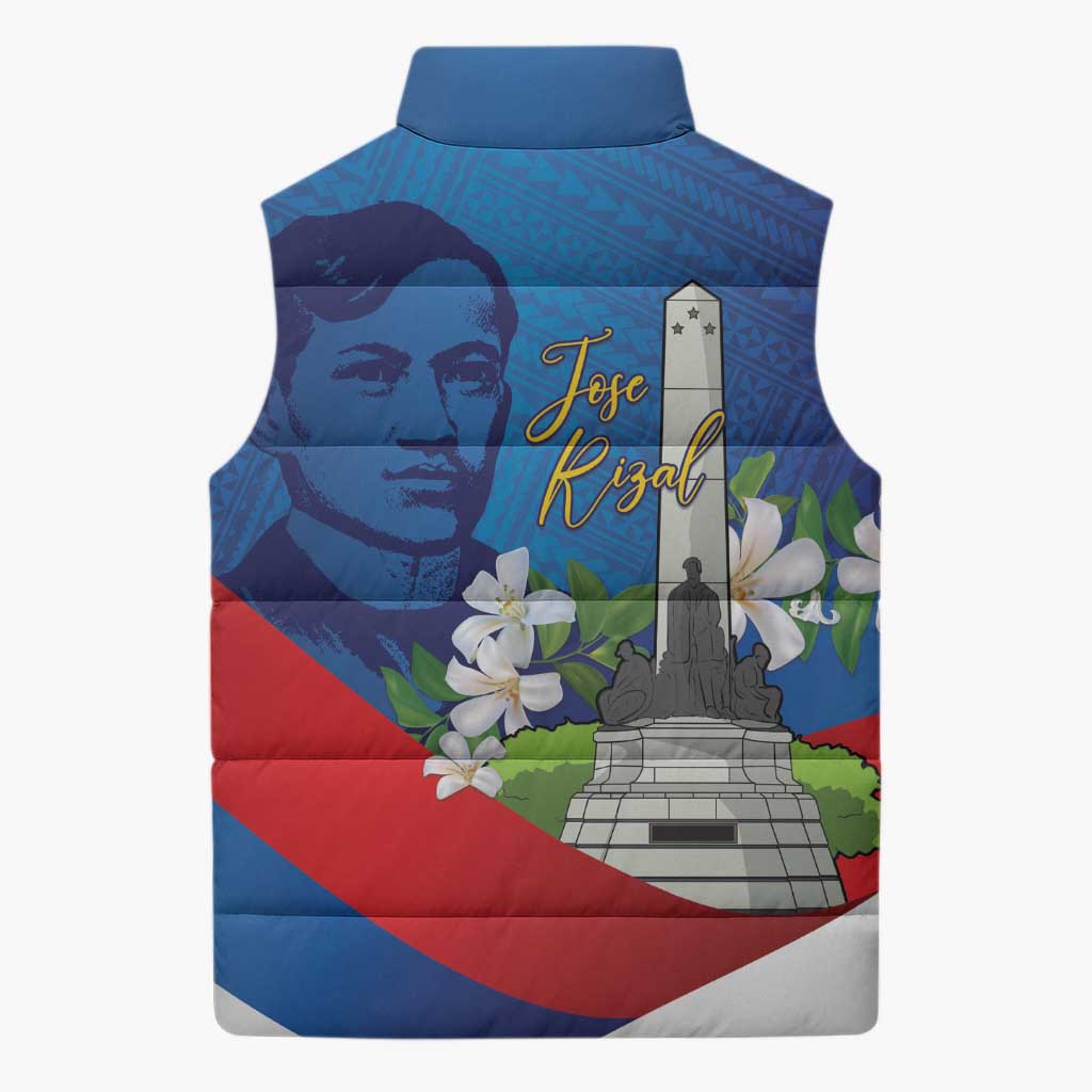 Philippines Rizal Day Sleeveless Puffer Jacket Filipino Motto Stella Polynesian Pattern - Wonder Print Shop