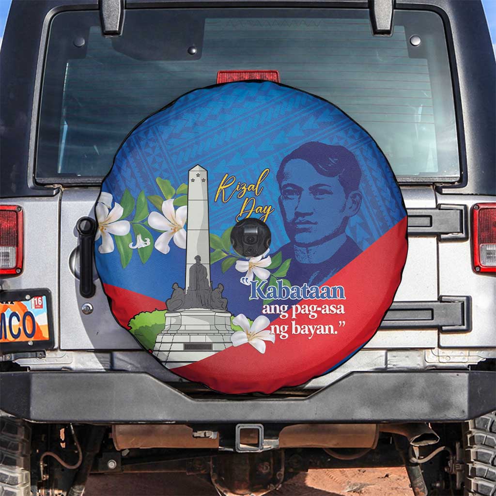 Philippines Rizal Day Spare Tire Cover Filipino Motto Stella Polynesian Pattern - Wonder Print Shop