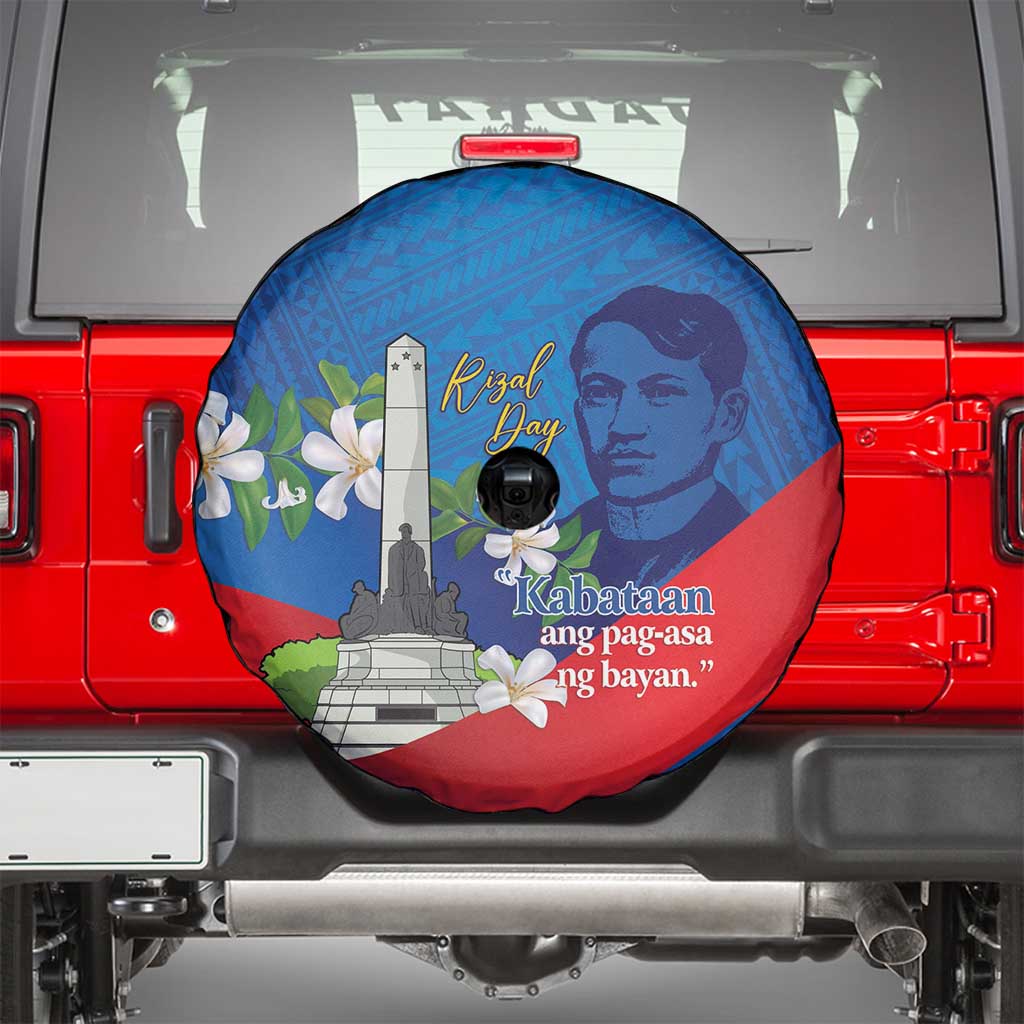 Philippines Rizal Day Spare Tire Cover Filipino Motto Stella Polynesian Pattern - Wonder Print Shop