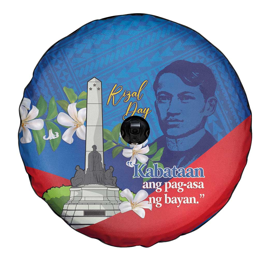 Philippines Rizal Day Spare Tire Cover Filipino Motto Stella Polynesian Pattern - Wonder Print Shop