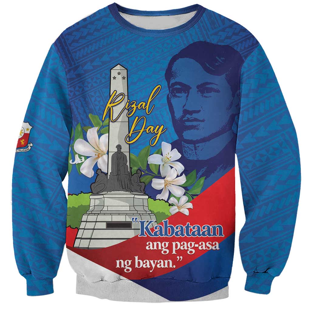 Philippines Rizal Day Sweatshirt Filipino Motto Stella Polynesian Pattern - Wonder Print Shop