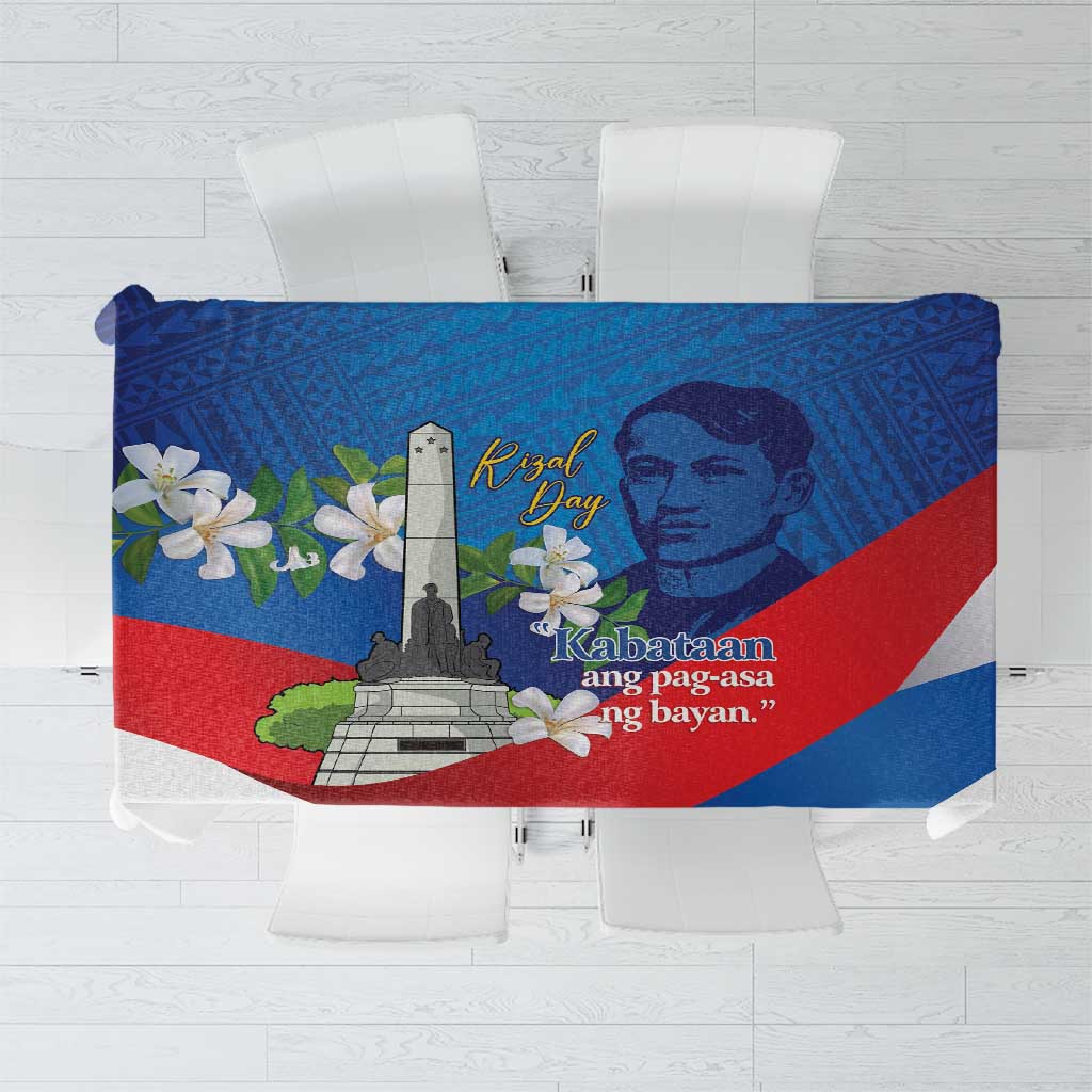 Philippines Rizal Day Tablecloth Filipino Motto Stella Polynesian Pattern - Wonder Print Shop