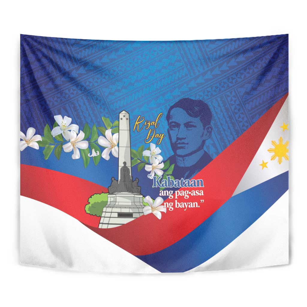 Philippines Rizal Day Tapestry Filipino Motto Stella Polynesian Pattern - Wonder Print Shop