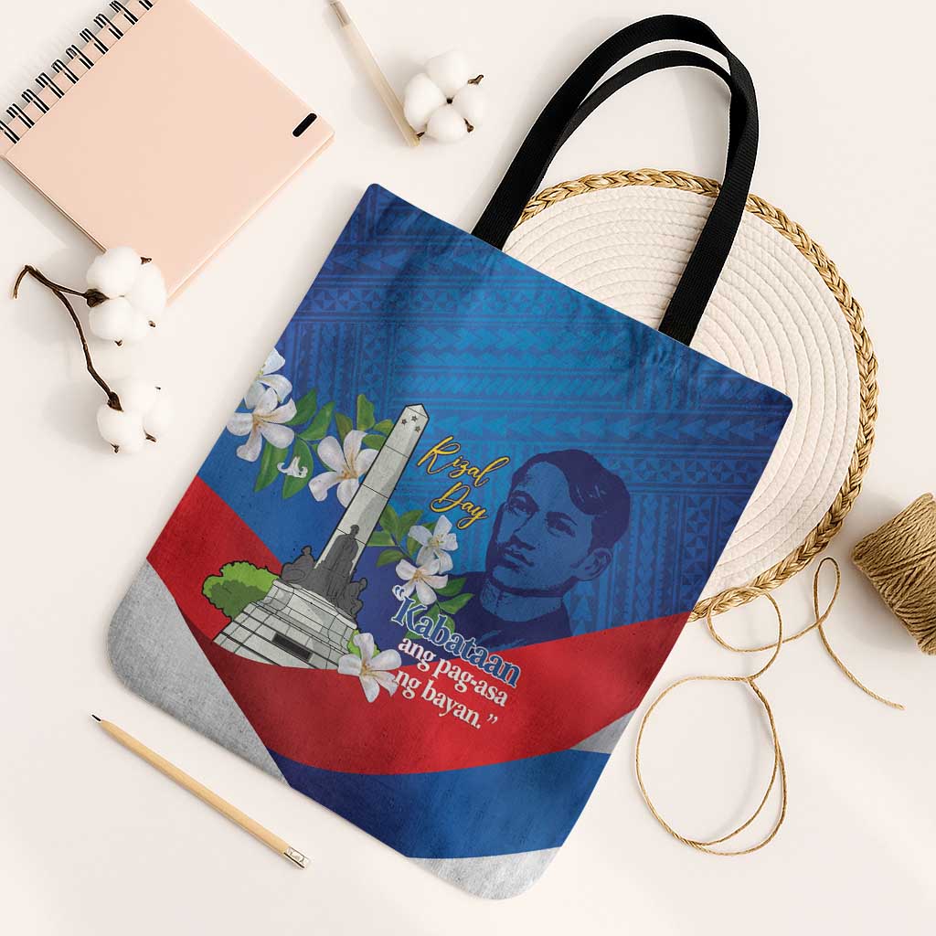 Philippines Rizal Day Tote Bag Filipino Motto Stella Polynesian Pattern - Wonder Print Shop