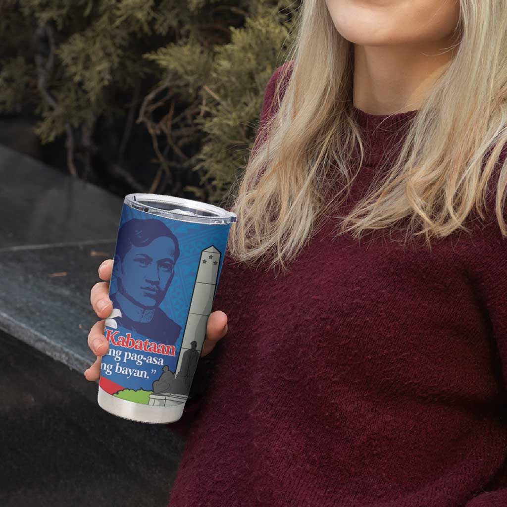 Philippines Rizal Day Tumbler Cup Filipino Motto Stella Polynesian Pattern - Wonder Print Shop