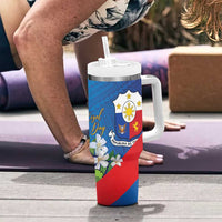 Philippines Rizal Day Tumbler With Handle Filipino Motto Stella Polynesian Pattern - Wonder Print Shop