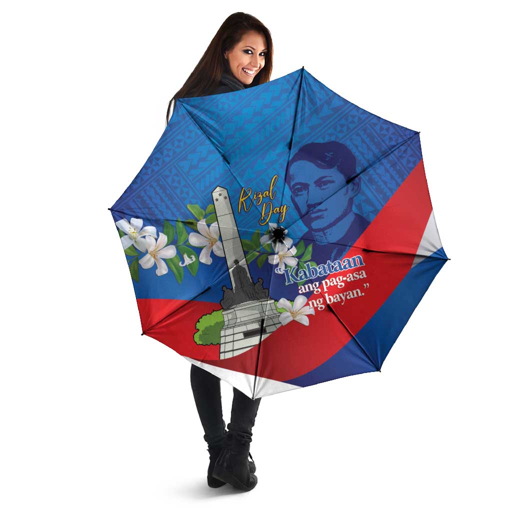 Philippines Rizal Day Umbrella Filipino Motto Stella Polynesian Pattern - Wonder Print Shop