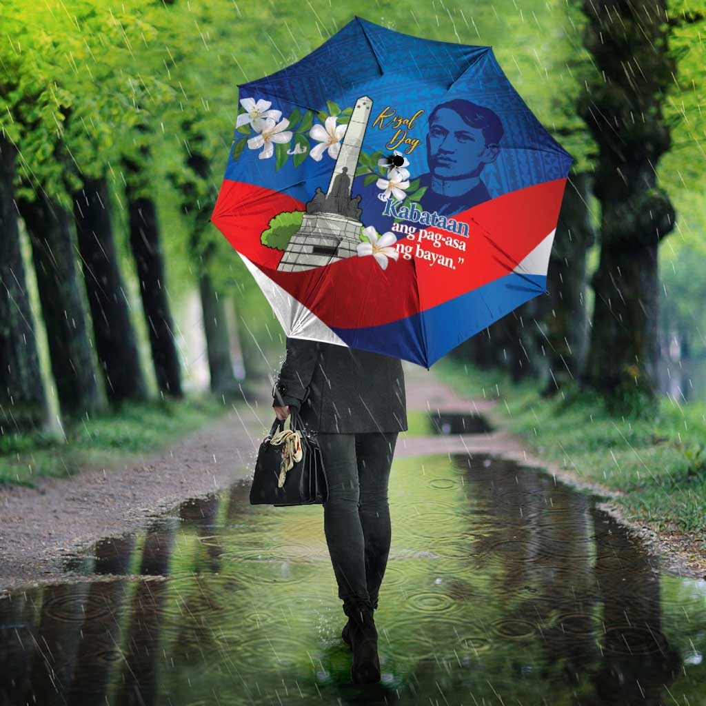 Philippines Rizal Day Umbrella Filipino Motto Stella Polynesian Pattern - Wonder Print Shop