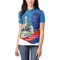 Philippines Rizal Day Women Polo Shirt Filipino Motto Stella Polynesian Pattern - Wonder Print Shop