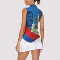 Philippines Rizal Day Women Sleeveless Polo Shirt Filipino Motto Stella Polynesian Pattern - Wonder Print Shop