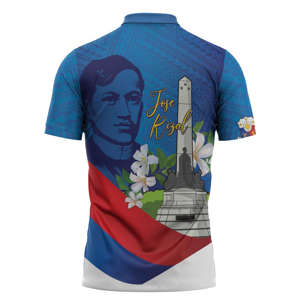 Philippines Rizal Day Zipper Polo Shirt Filipino Motto Stella Polynesian Pattern - Wonder Print Shop