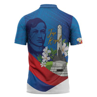 Philippines Rizal Day Zipper Polo Shirt Filipino Motto Stella Polynesian Pattern - Wonder Print Shop