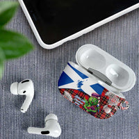 Saint Andrews Day Scotland AirPods Case Thistle Traditional Bagpipe Tartan Pattern - Wonder Print Shop