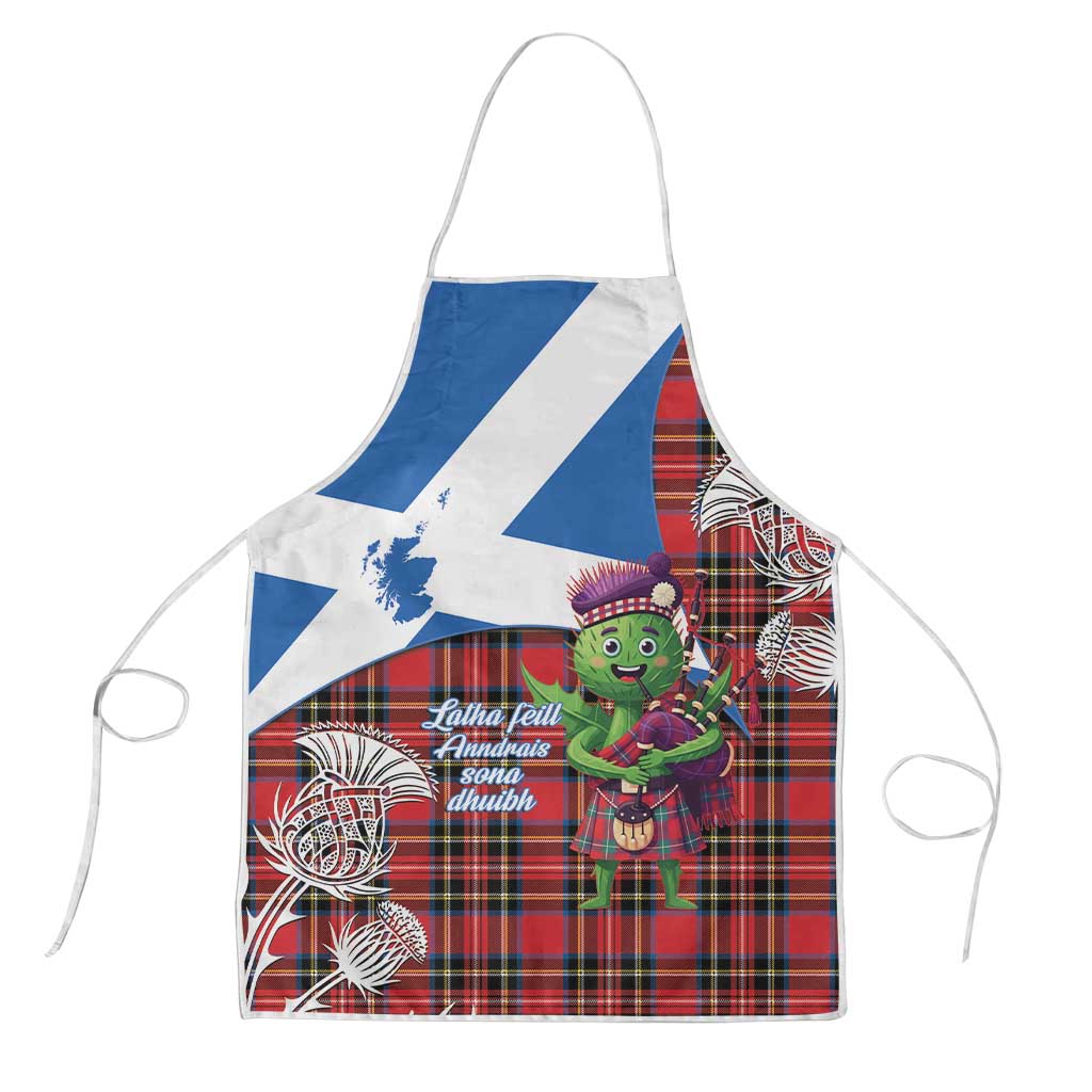 Saint Andrews Day Scotland Apron Thistle Traditional Bagpipe Tartan Pattern - Wonder Print Shop