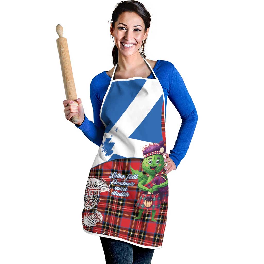 Saint Andrews Day Scotland Apron Thistle Traditional Bagpipe Tartan Pattern - Wonder Print Shop