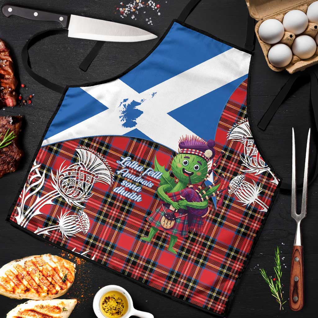 Saint Andrews Day Scotland Apron Thistle Traditional Bagpipe Tartan Pattern - Wonder Print Shop