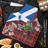 Saint Andrews Day Scotland Apron Thistle Traditional Bagpipe Tartan Pattern - Wonder Print Shop